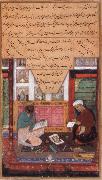 The Scribe Abd ur Rahim of Herat ,Known as the Amber Stylus and the painter Dawlat,Work Face to Face
